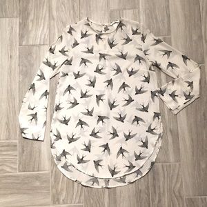 H&M Swallow Bird Print Blouse